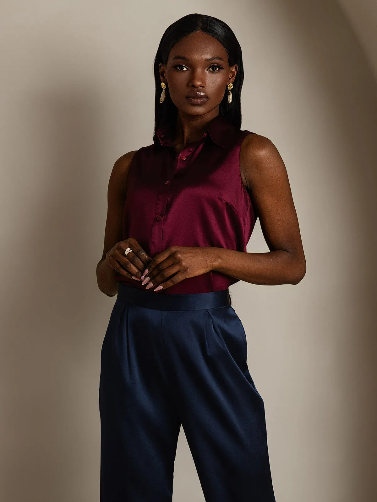 19Momme Silk Casual Silk Wide Leg Pants