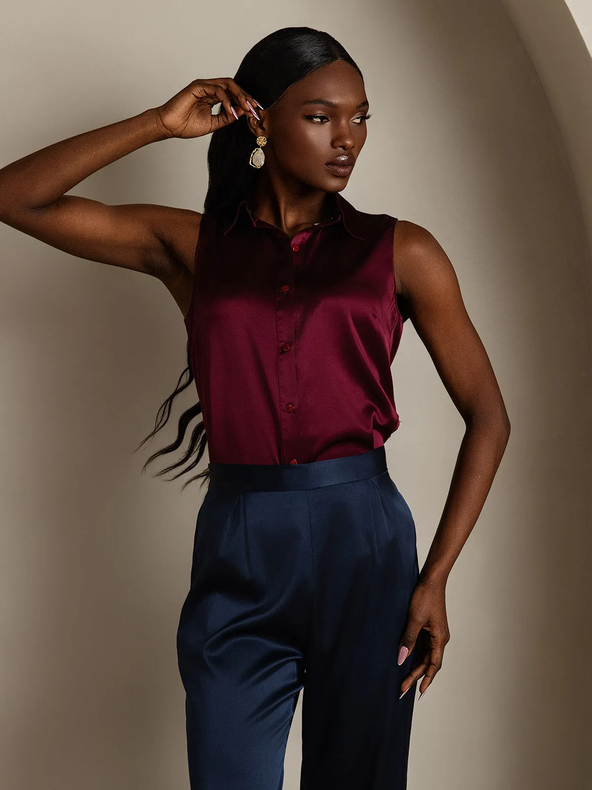 19Momme Silk Casual Silk Wide Leg Pants