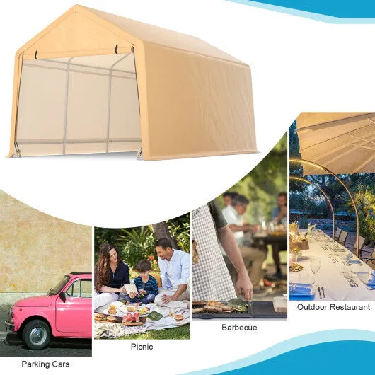 9 x 17 Feet Heavy Duty Carport Canopy-Yellow - Color: Yellow
