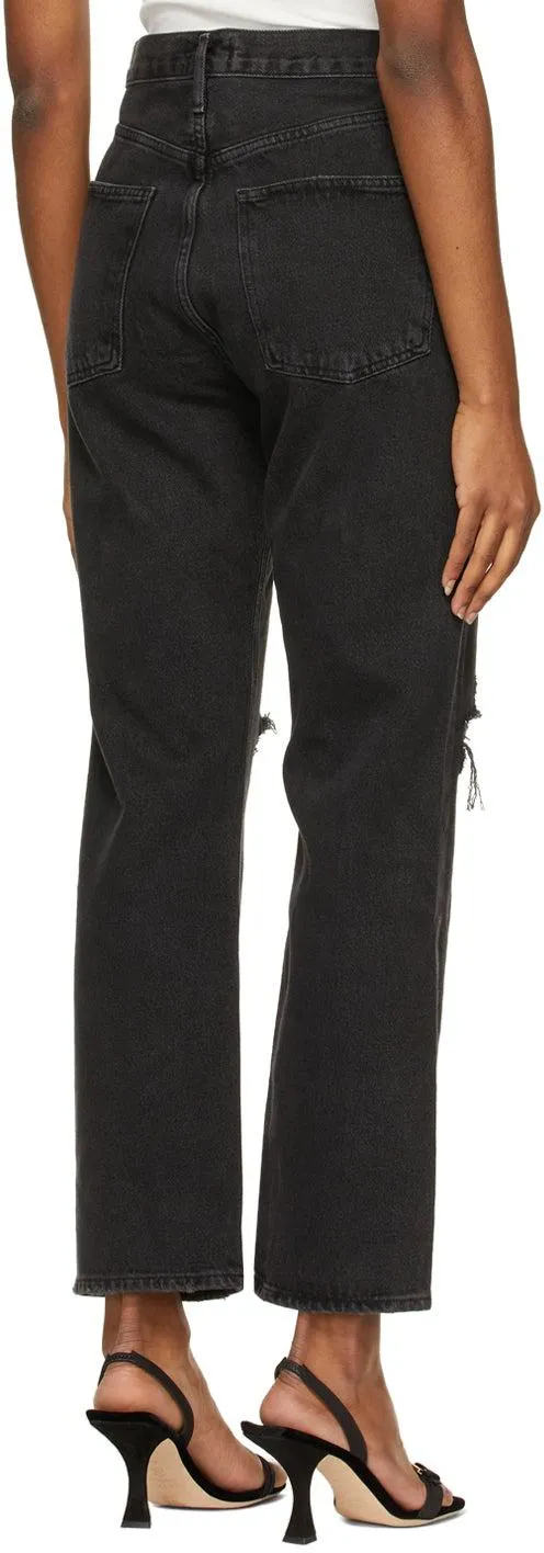AGOLDE Black 90's Mid-Rise Loose Jeans