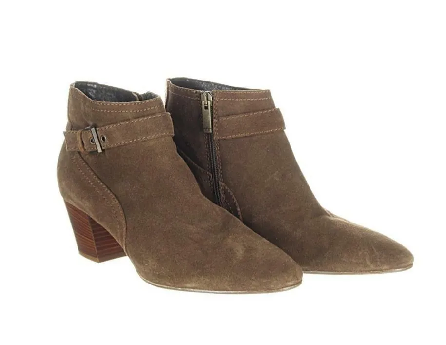 Aquatalia Femme Weatherproof Suede Ankle Boot Womens Booties Brown Size 10