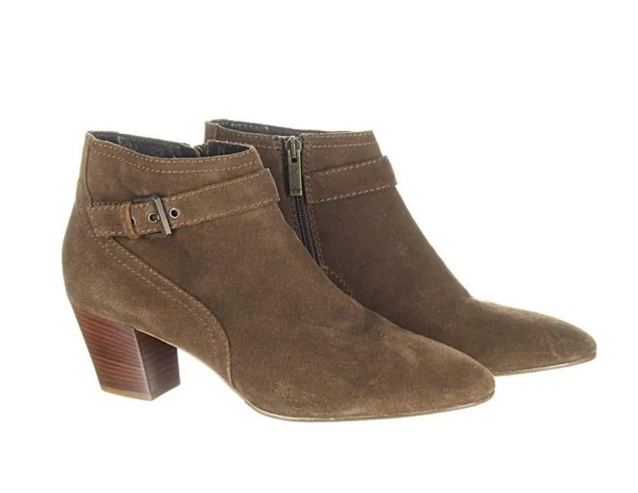 Aquatalia Femme Weatherproof Suede Ankle Boot Womens Booties Brown Size 10