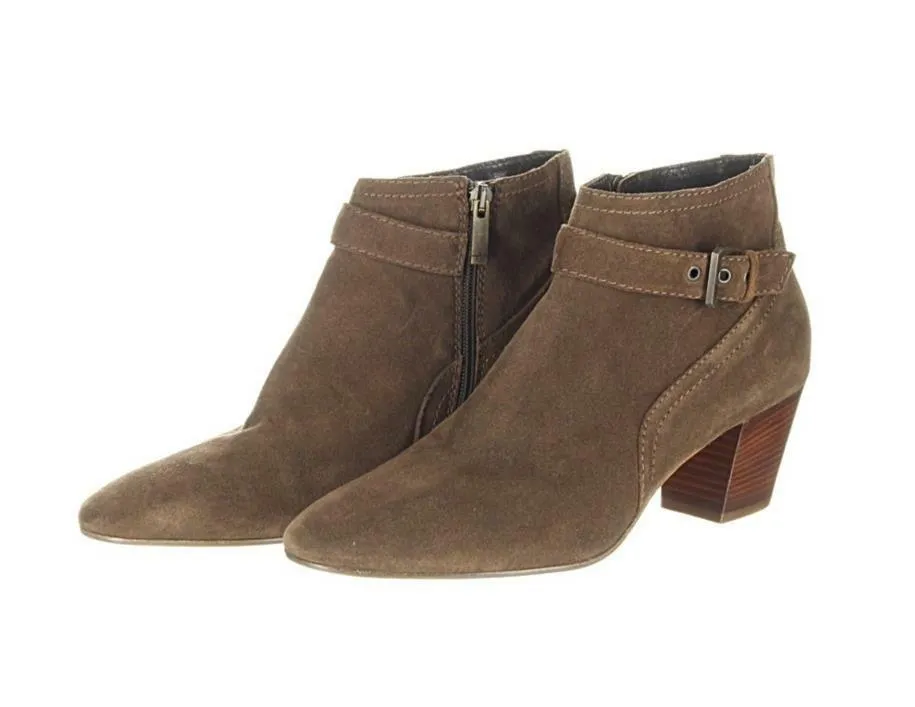 Aquatalia Femme Weatherproof Suede Ankle Boot Womens Booties Brown Size 10