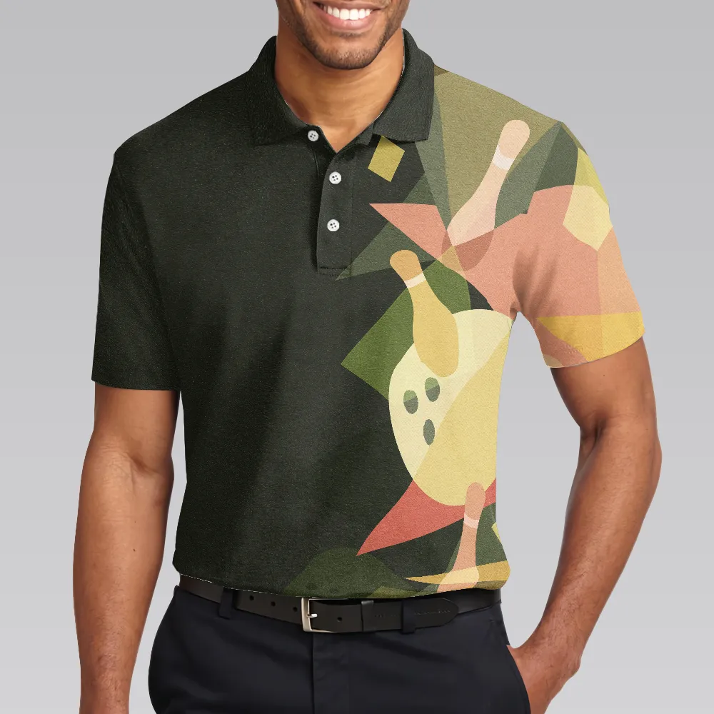 Artistic Mens Colorful Bowling Polo Shirt