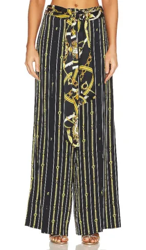 Camilla Belted Wide Leg Pant in Black