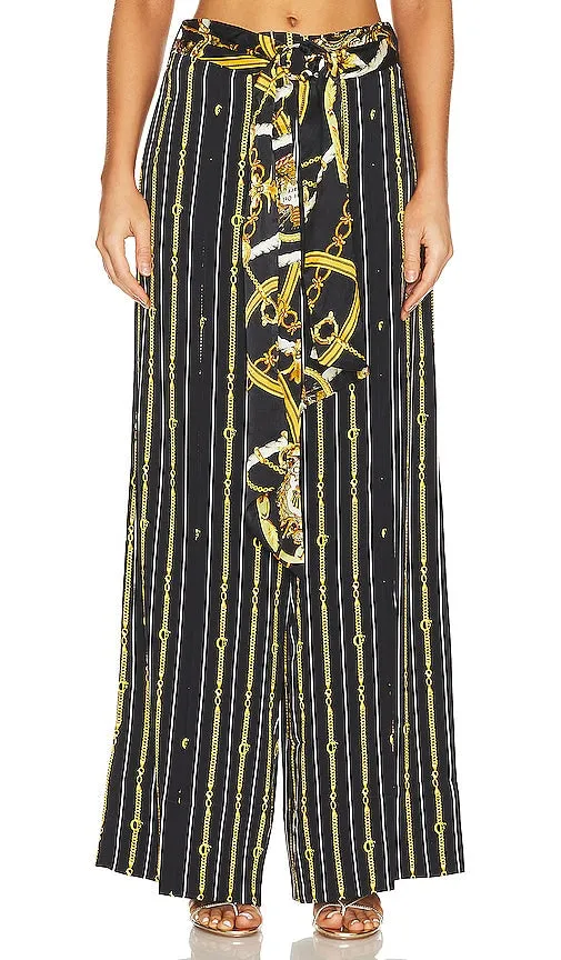 Camilla Belted Wide Leg Pant in Black