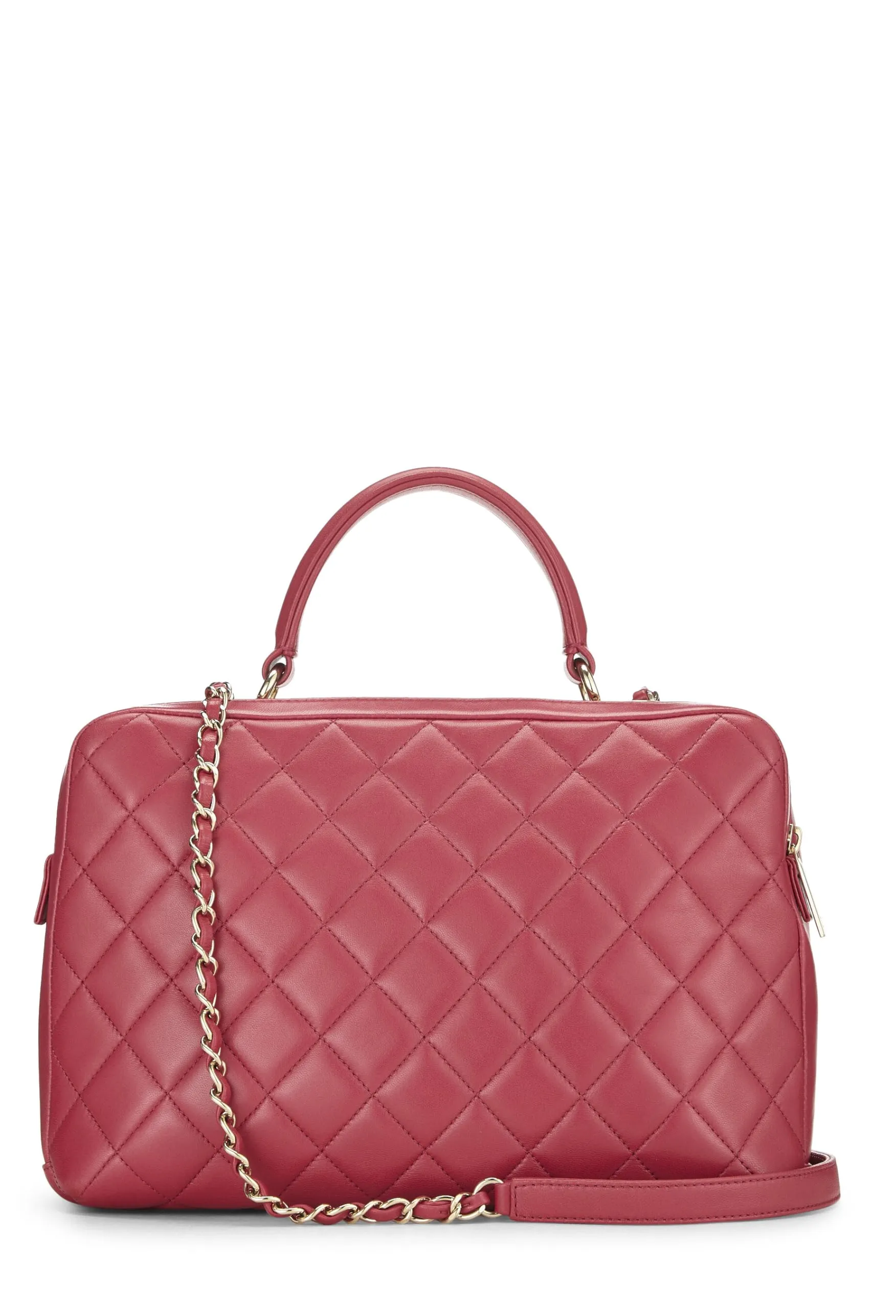 Chanel,  Pink Quilted Lambskin Trendy 'CC' Bowling Bag Large, Pink