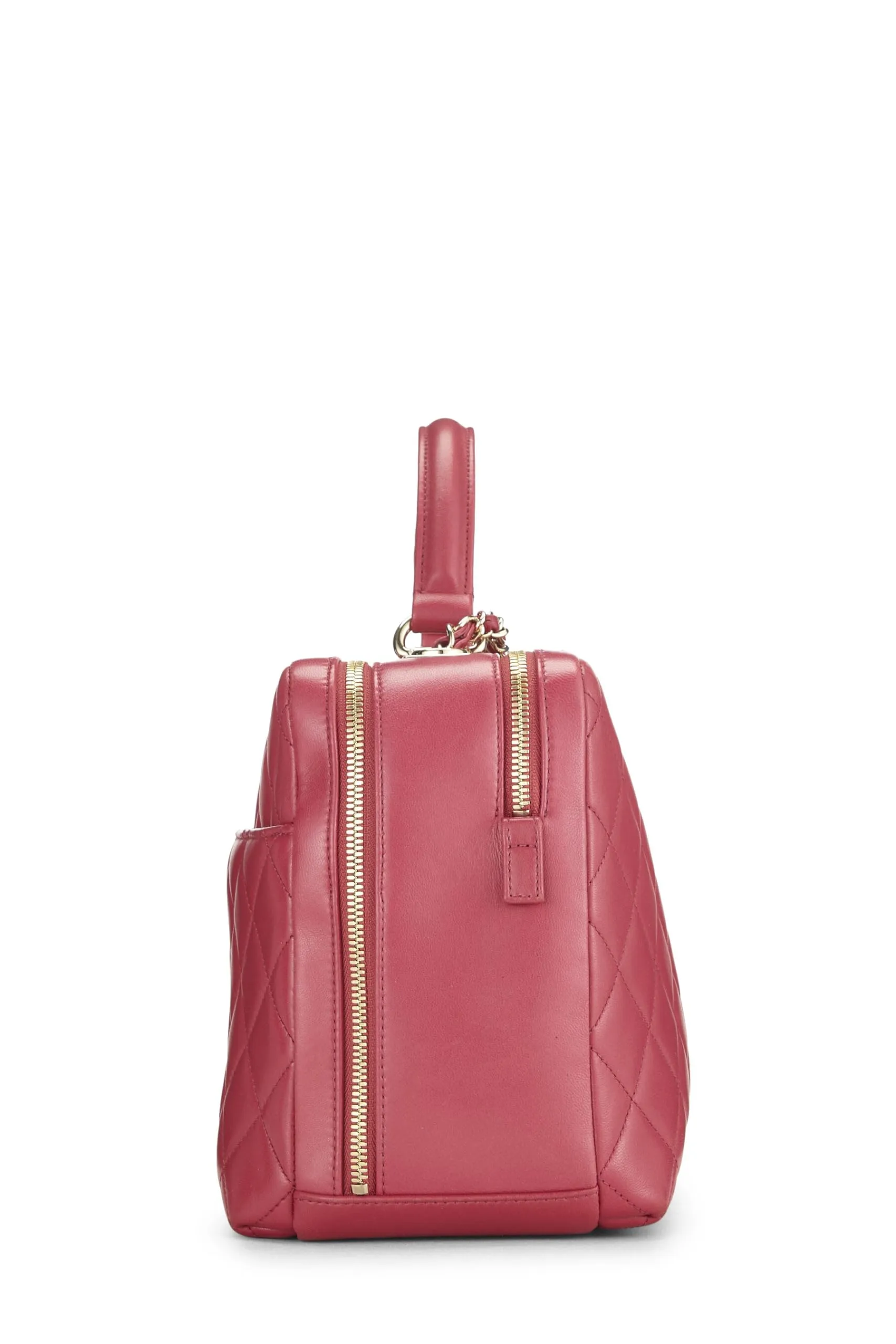 Chanel,  Pink Quilted Lambskin Trendy 'CC' Bowling Bag Large, Pink