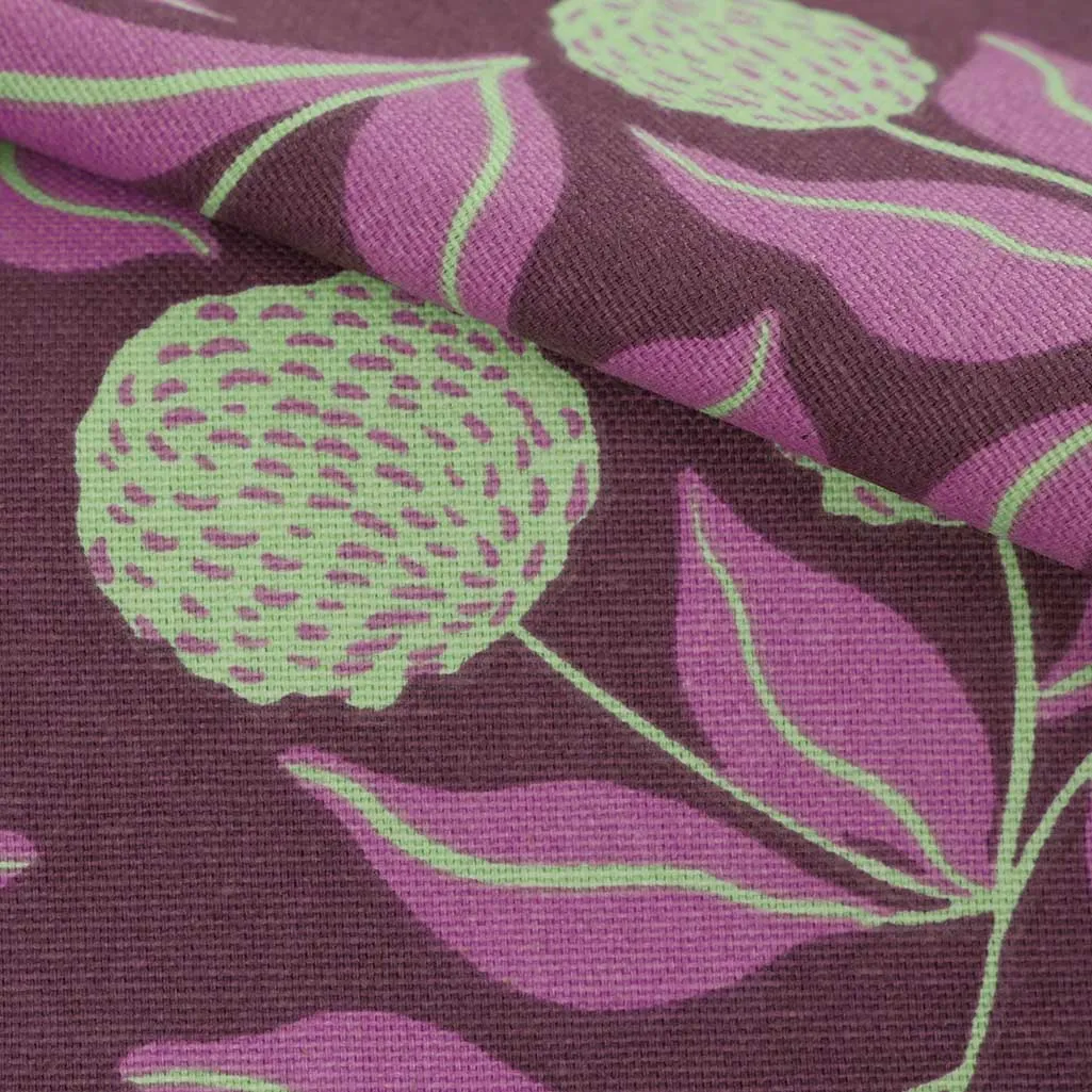 Cotton Canvas - Purple Vines Woven Fabric by Nerida Hansen Sample