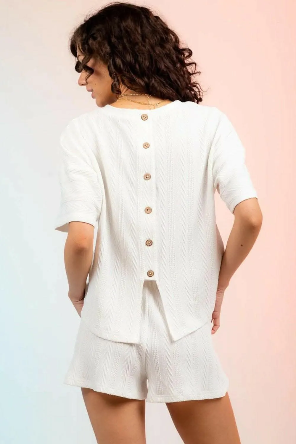 Cozy textured two-piece lounge set
