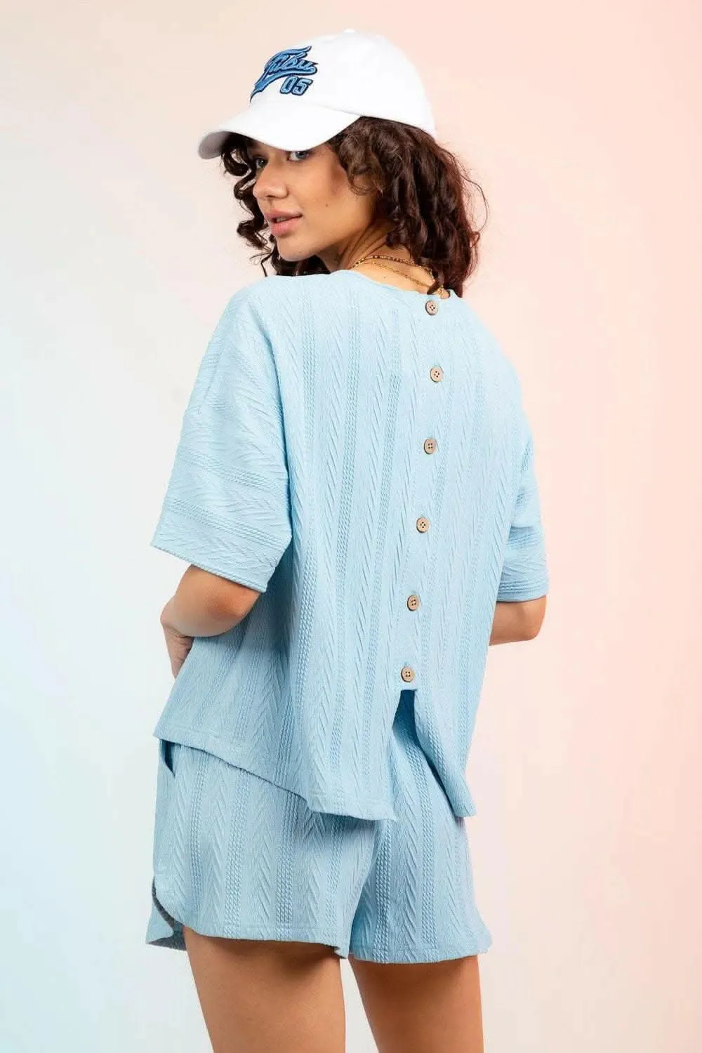 Cozy textured two-piece lounge set