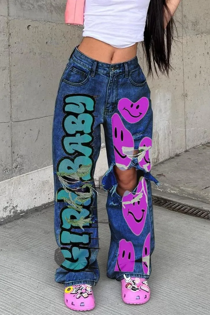 Denim Smilie Hoco Pants