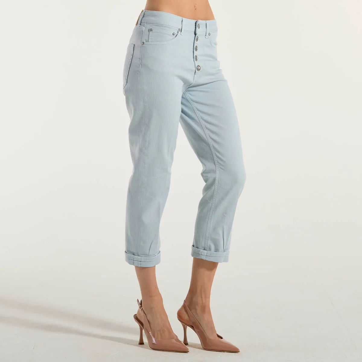 Dondup jeans koons gioiello in tessuto azzurro