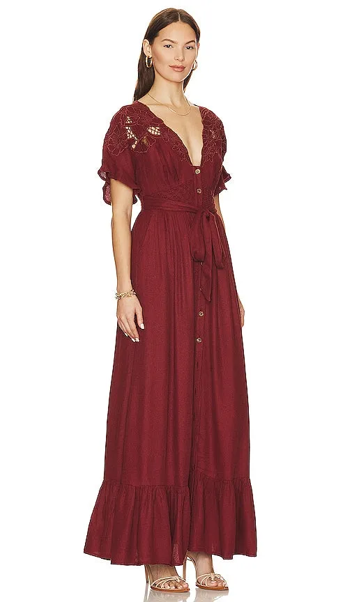 Free People Colette Maxi Dress in Brown