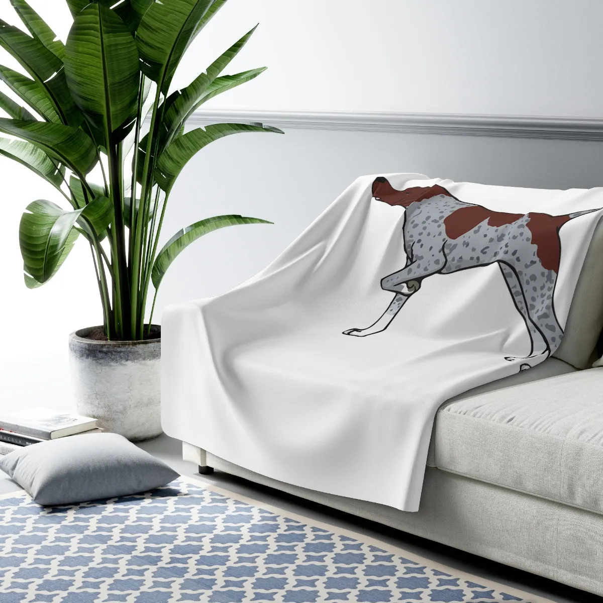 German Shorthaired Pointer Sherpa Fleece Blanket, 2 Sizes, Polyester, FREE Shipping, Made in USA!!