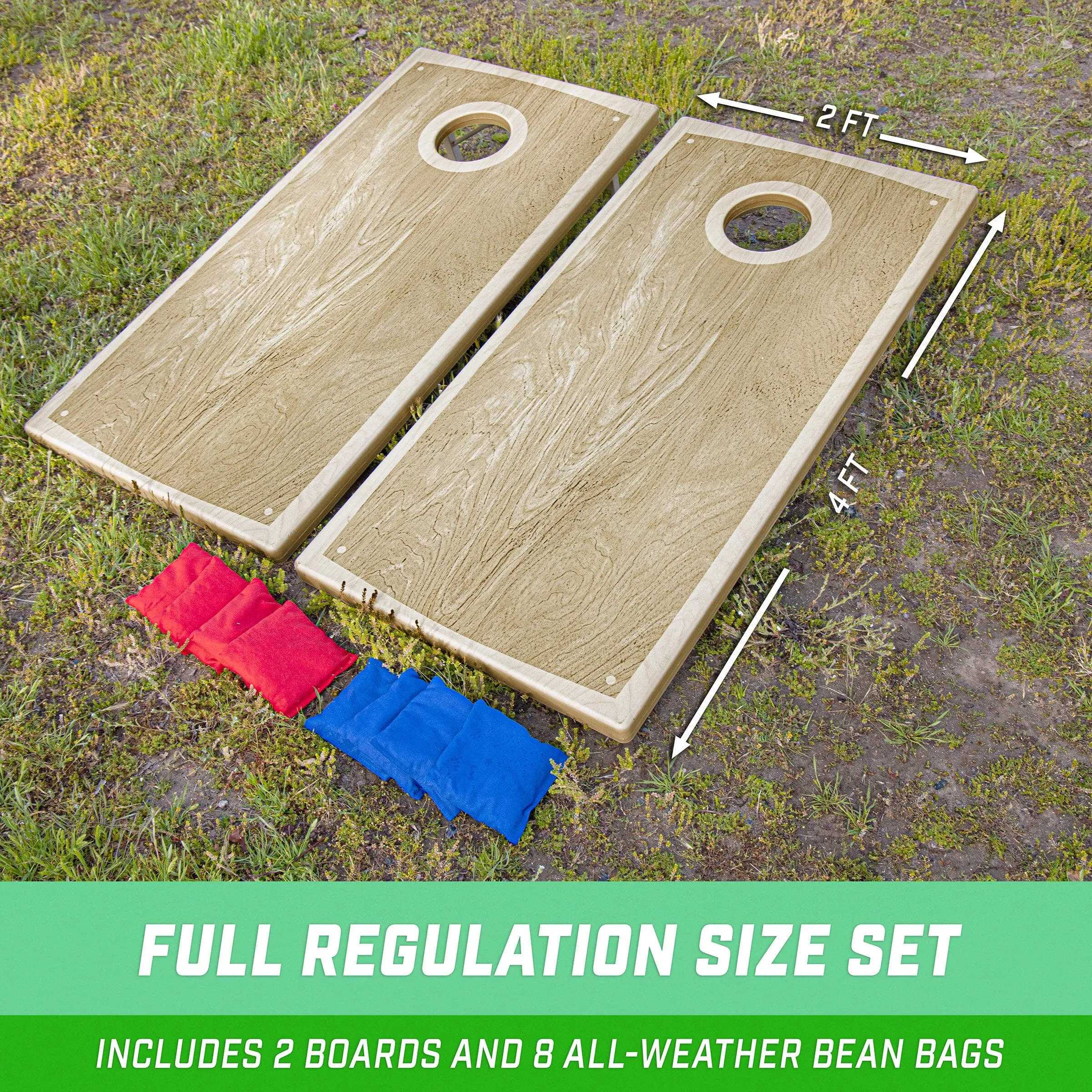 GoSports Tough Toss All Weather Cornhole Outdoor Game - Wood Design