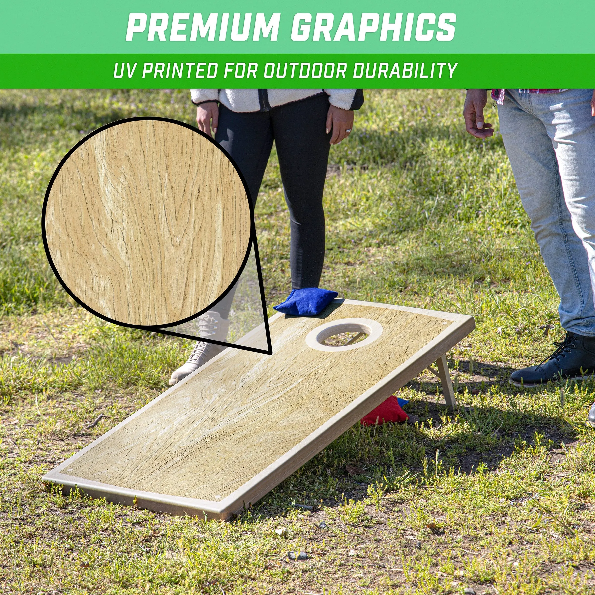GoSports Tough Toss All Weather Cornhole Outdoor Game - Wood Design