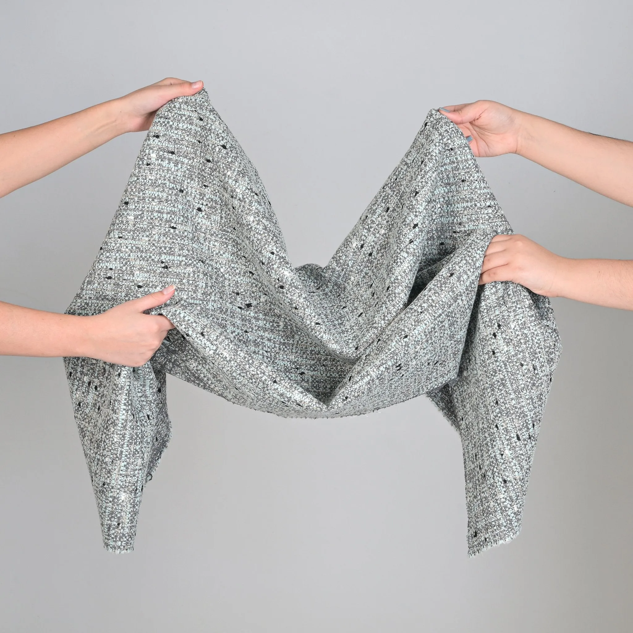 Grey and Blue Tweed Fabric 96928