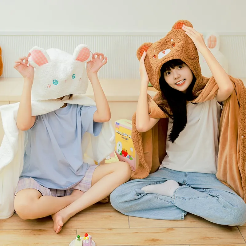 Kawaii Cute Bear Shawl Blanket