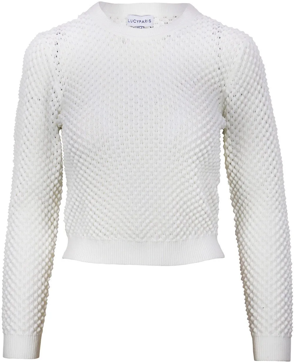 Lucy Paris Taryn LS Knit Top in White