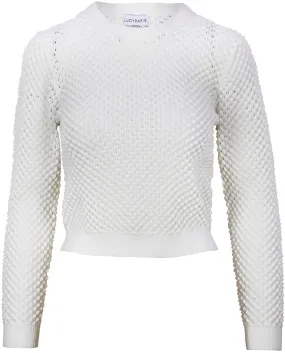 Lucy Paris Taryn LS Knit Top in White