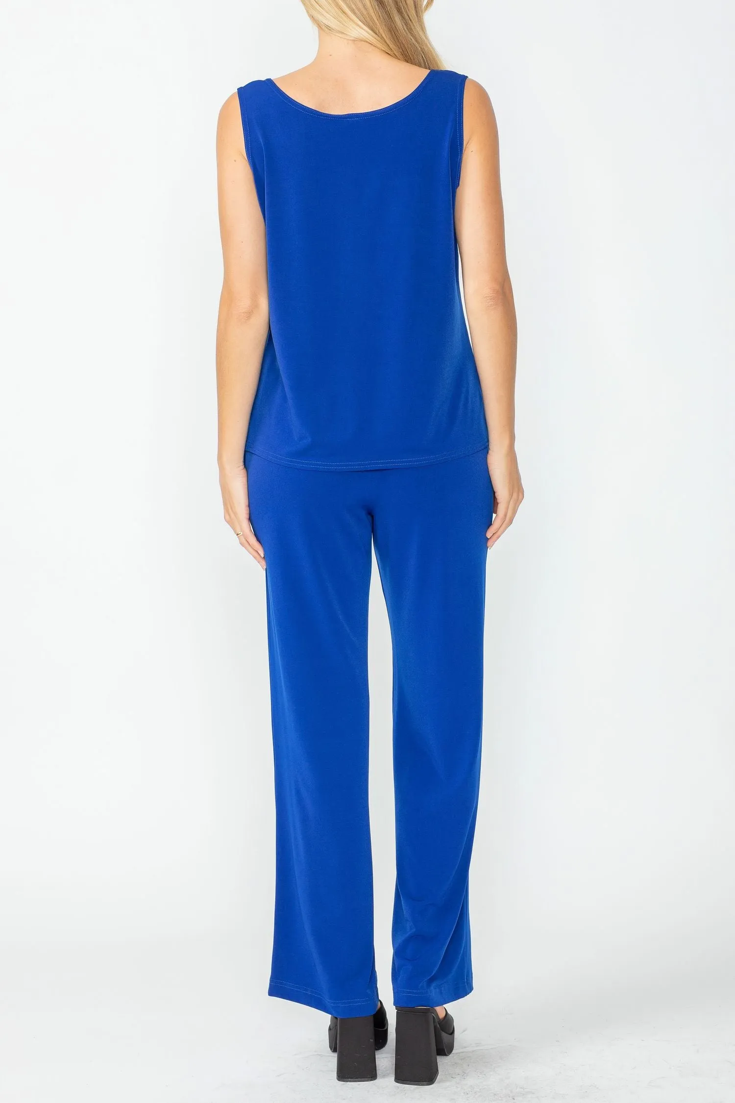 Royal Blue Wide Leg Long Pants & Scoop Neck Tank Top