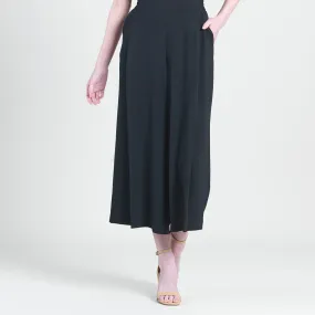 Soft Textured Rayon - Side Pocket Culotte Pant - Black - Final Sale!