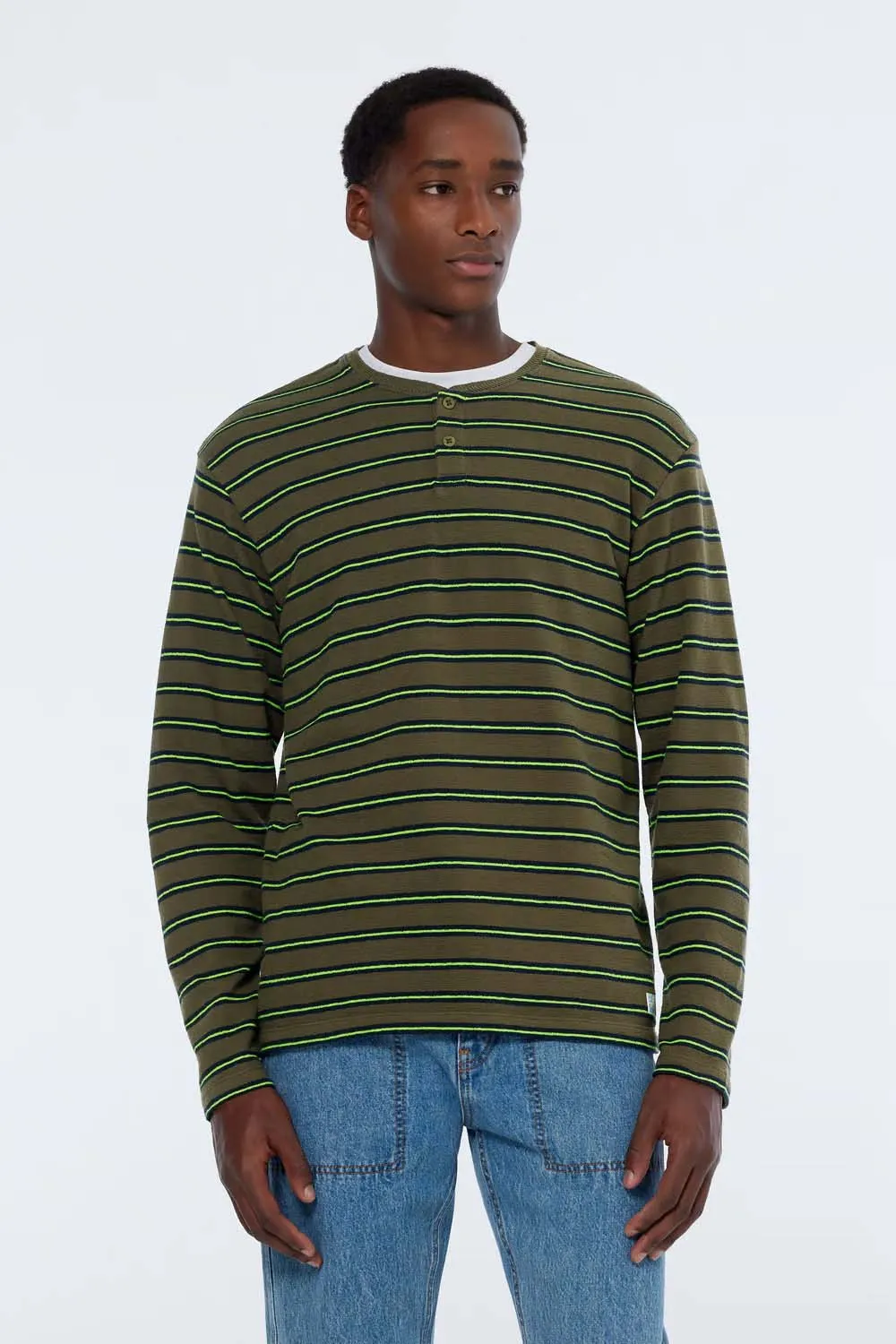 STRIPED LS T-SHIRT Classic Green