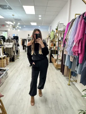 Velvet Boatneck Jumpsuit