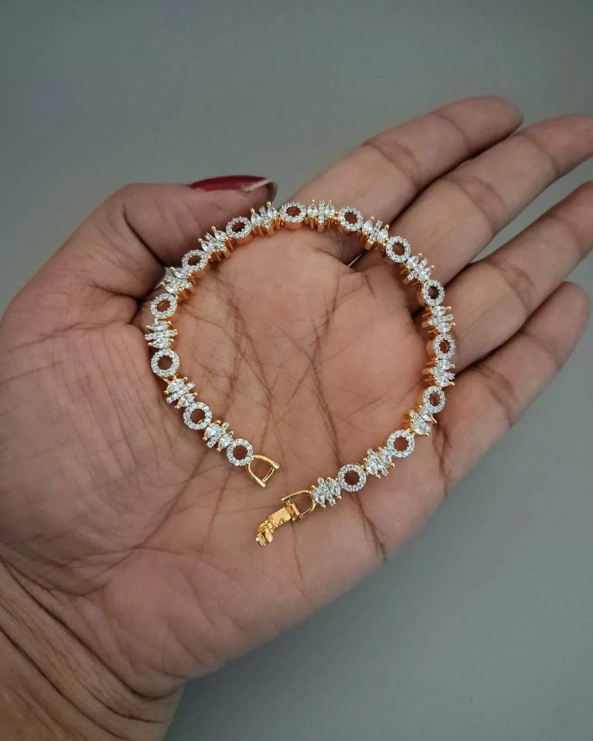 Zevarly Shobhita Charming Tennis Loose Two Tone Bracelet