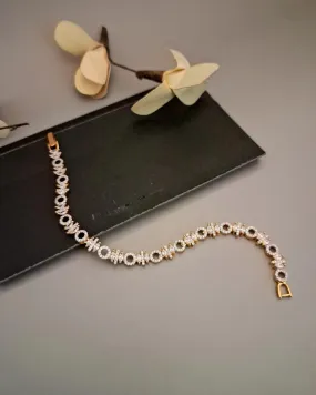 Zevarly Shobhita Charming Tennis Loose Two Tone Bracelet